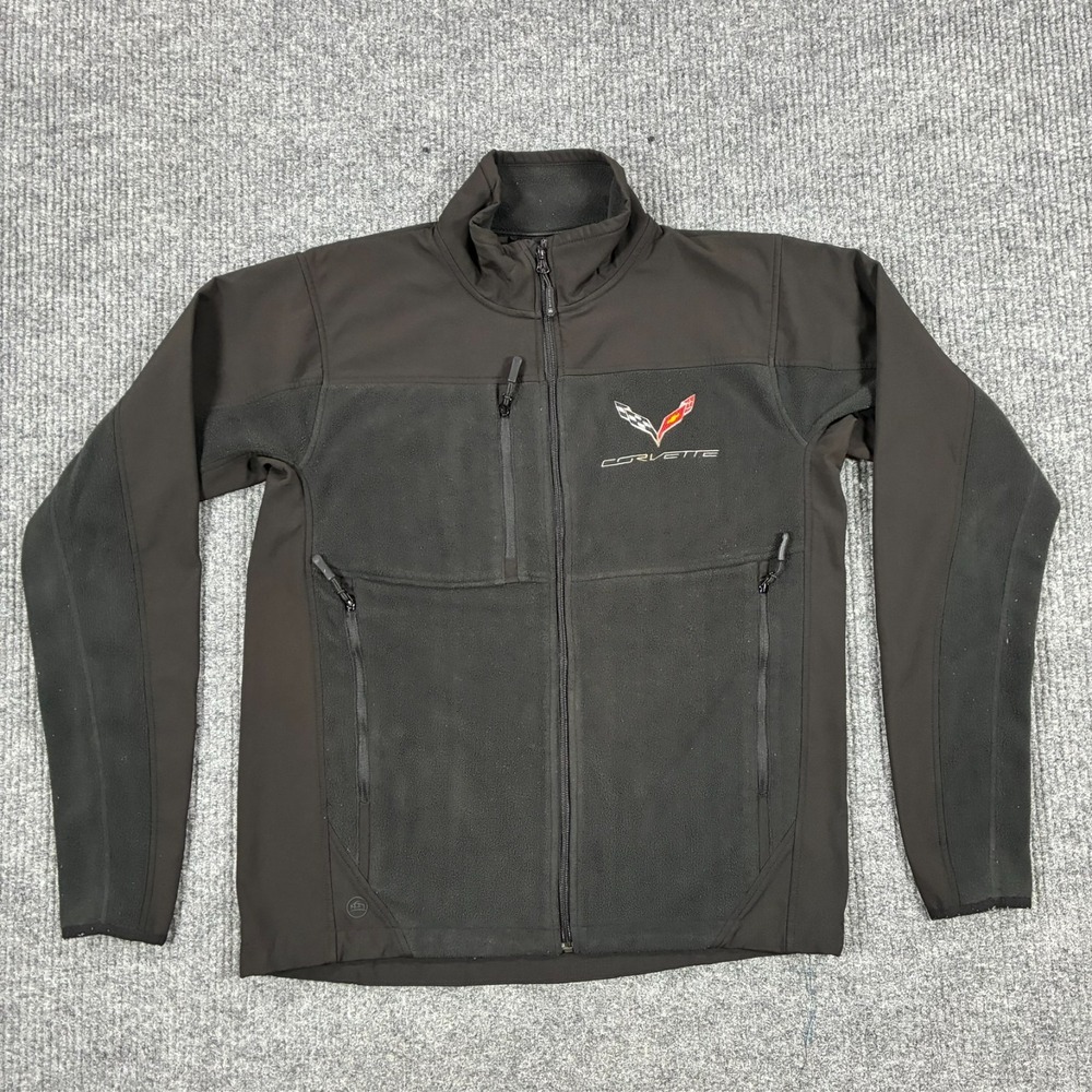 Corvette C7 Stormtech Softshell Jacket Mens Size Medium Black Full Zip Pockets